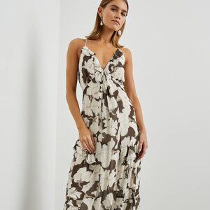 Rails Boa Dress, Mocha Floral, size M